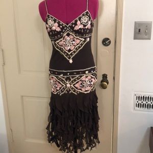 Sue Wong boho hippie flapper dress